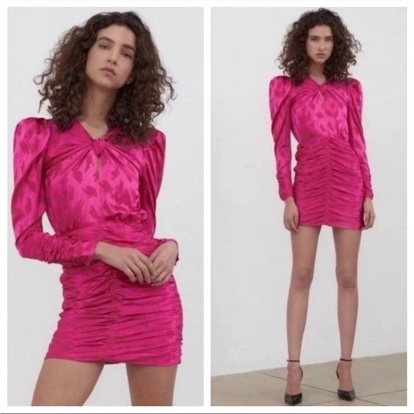 NWT Ronny Kobo Fuchsia Bow Dress (Size M) - Picture 1 of 10